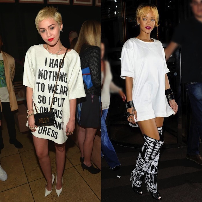 Miley Cyrus e Rihanna também amam um bom T-Dress