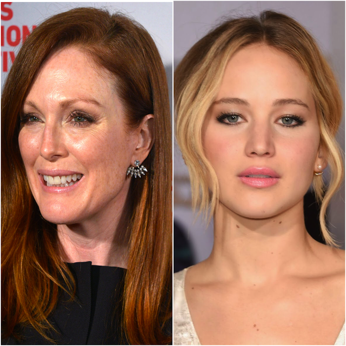 Ícones de estilo, Julianne Moore e Jennifer Lawrence usam ear jacket