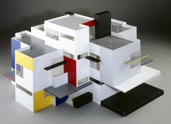 Mondrian também inspirou a arquitetura - maquete da Casa Particular, de 1923
